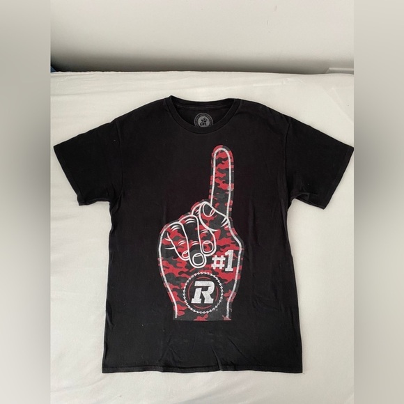 CFL OTTAWA REDBLACKS #1 Black Logo Graphic T Shirt in Medium - Picture 4 of 5